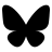 BlueSky social media icon black butterfly